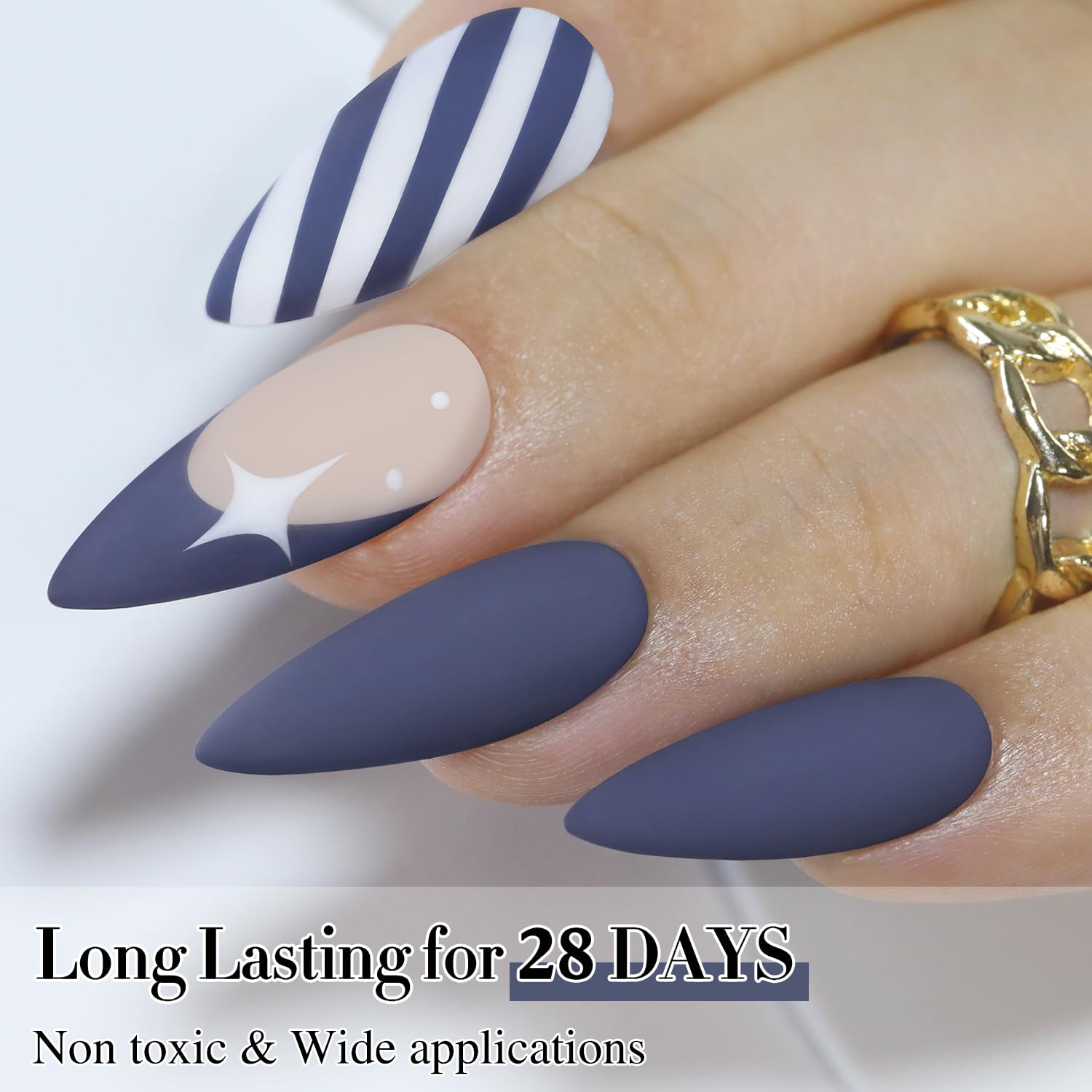 Post-application nails by Double Rhythm showing high gloss finish
