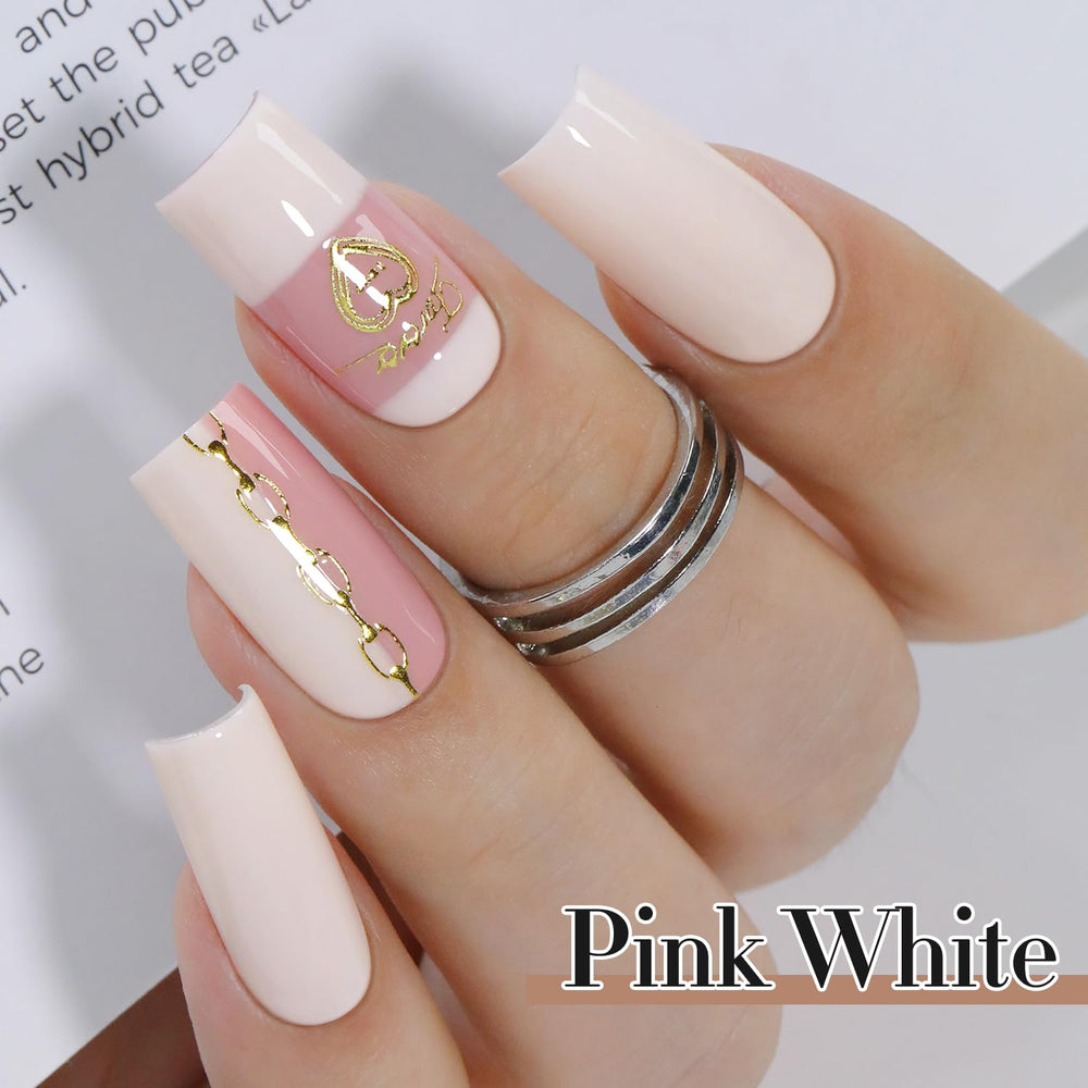 Double Rhythm nails during application show smooth, even color.