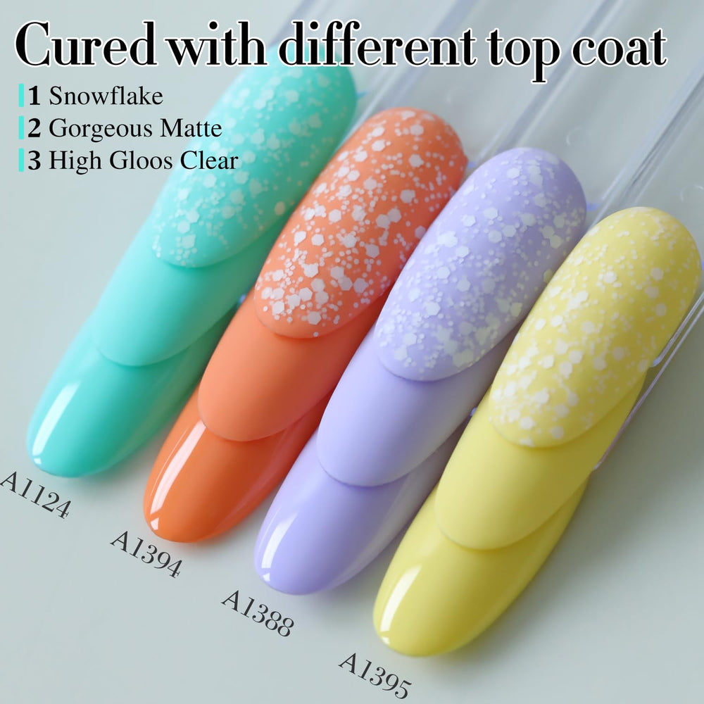 Double Rhythm nails show high-gloss shine with long-lasting color.