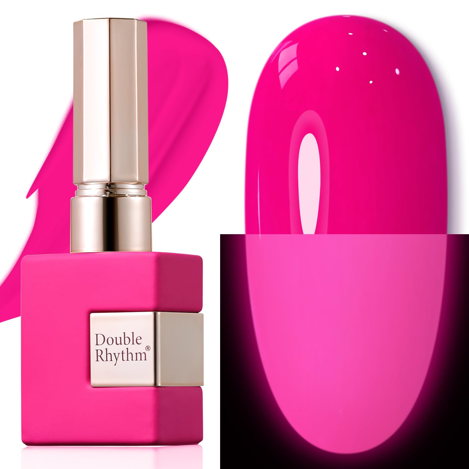 Double Rhythm neon hot pink 15ml bottle for vibrant color.