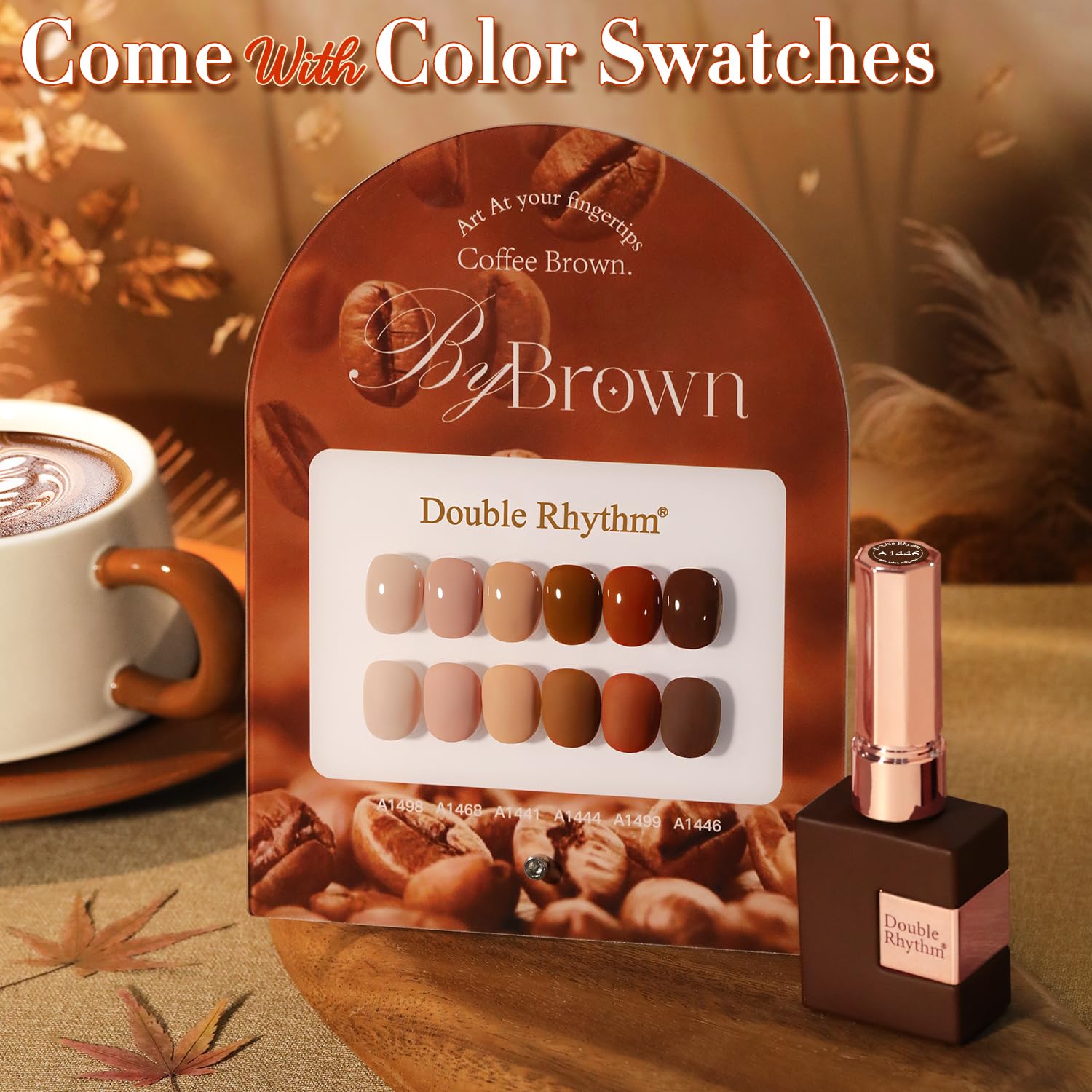 Double Rhythm nude gel polish swatch captures versatile shade for everyday manicures