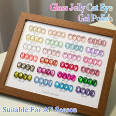Double Rhythm nude pink blue green gel swatches for versatile looks.