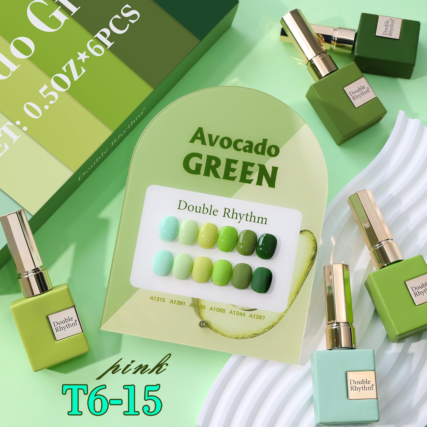 Double Rhythm olive-teal shade swatch demonstrates natural shimmer for everyday looks.