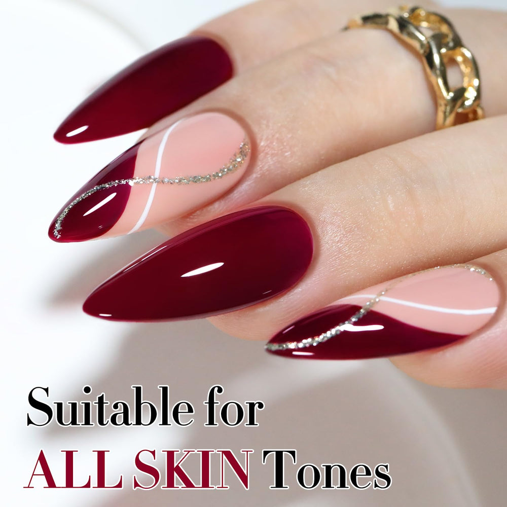 Double Rhythm packaging with burgundy polish demonstrates gift-ready presentation.