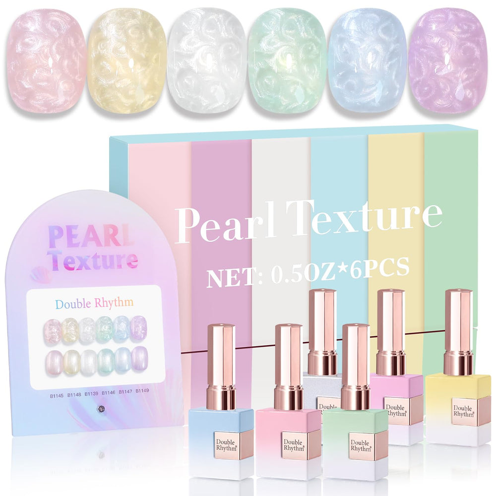 Double Rhythm Pearl Pink gel polish bottle in 15ml for a silky finish.