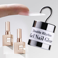 Double Rhythm pegamento gel para uñas, botella clara, uso doméstico seguro.