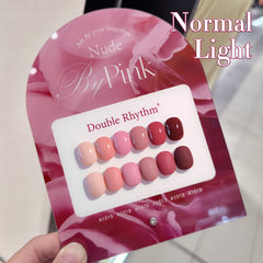 Double Rhythm pink gel polish bottle for chic everyday nails.