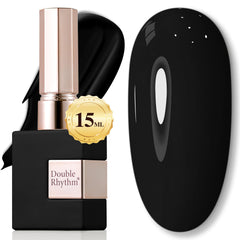 Double Rhythm Pure Sheer gel polish in a 15ml bottle for a sleek manicure.
