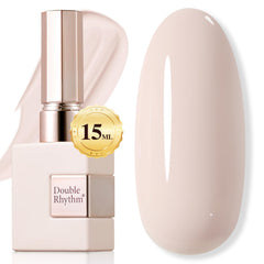 Double Rhythm beige-pink gel polish bottle cap close-up for precise color prep