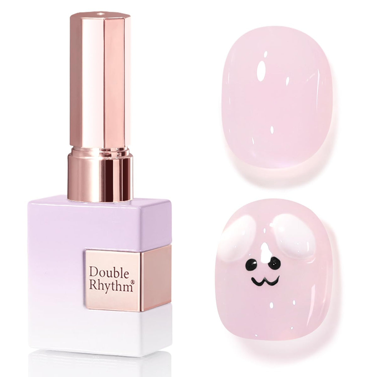Double Rhythm Purple A1622 bottle front showing translucent gel for versatile nail looks