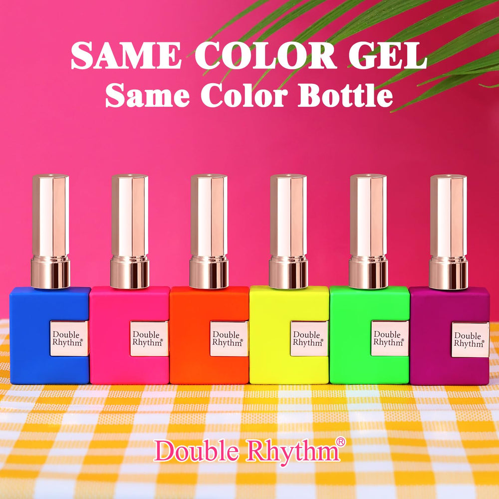 Double Rhythm purple gel polish 15ml bottle for rich shimmer.