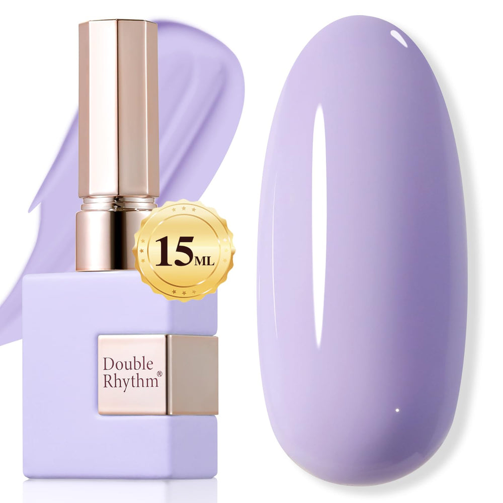 Double Rhythm purple lilac gel polish bottle for at-home manicure
