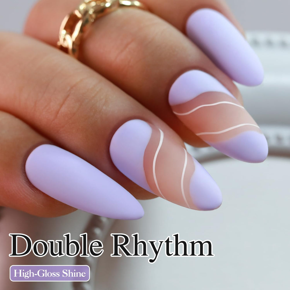 Double Rhythm purple lilac gel polish brush applying color