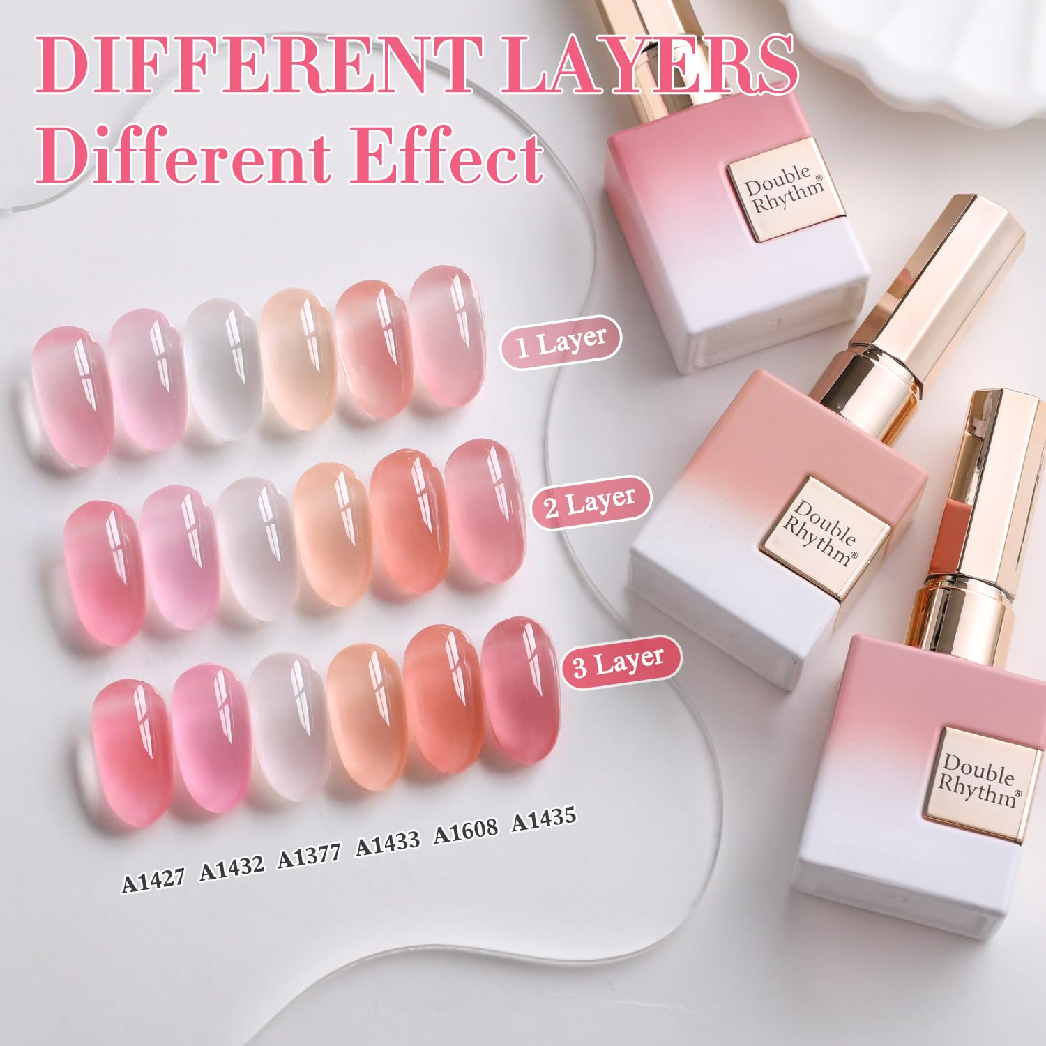 Double Rhythm Rose-T6-23 gel polish bottle in rich color