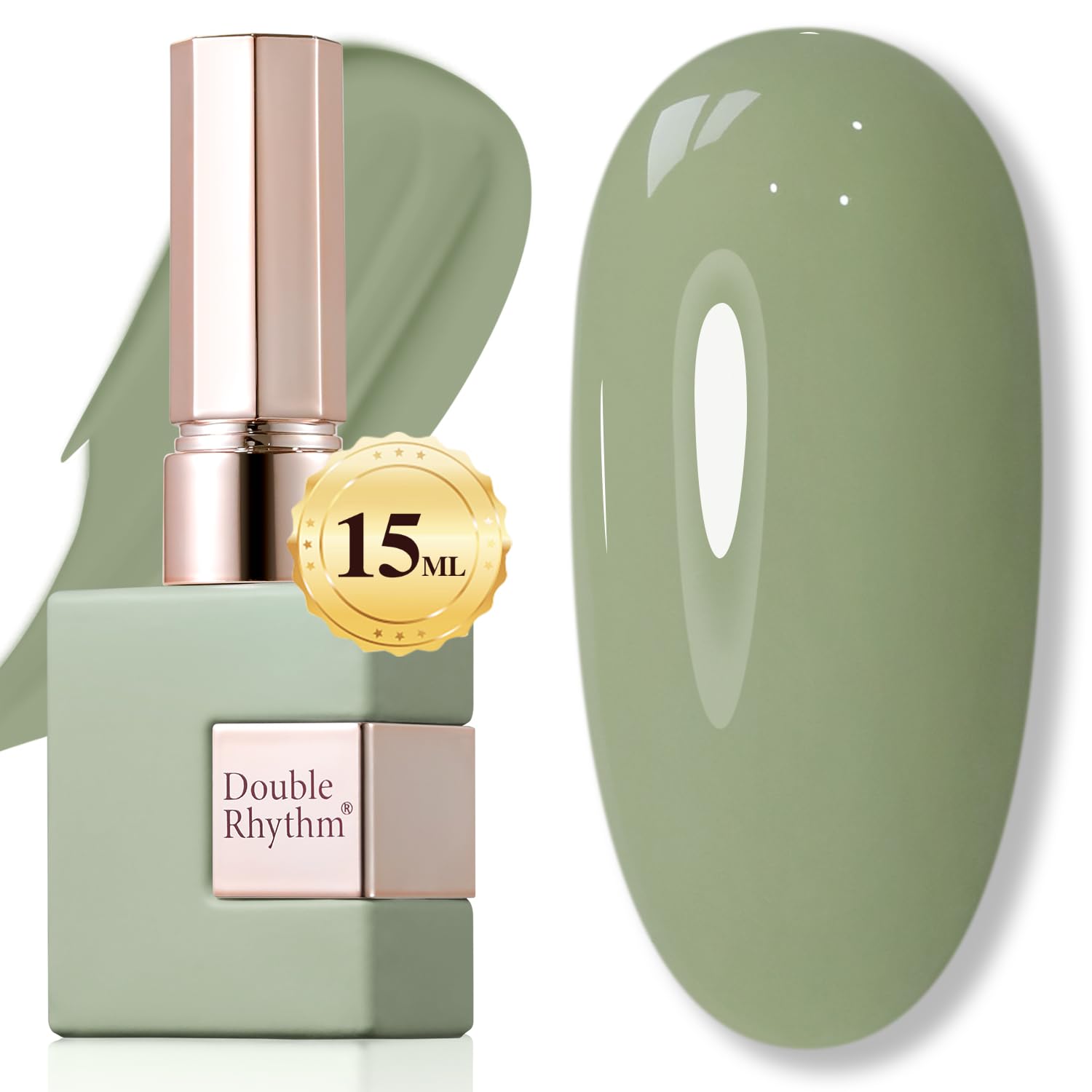 Double Rhythm Sage Green 15ml bottle for consistent gel color at home