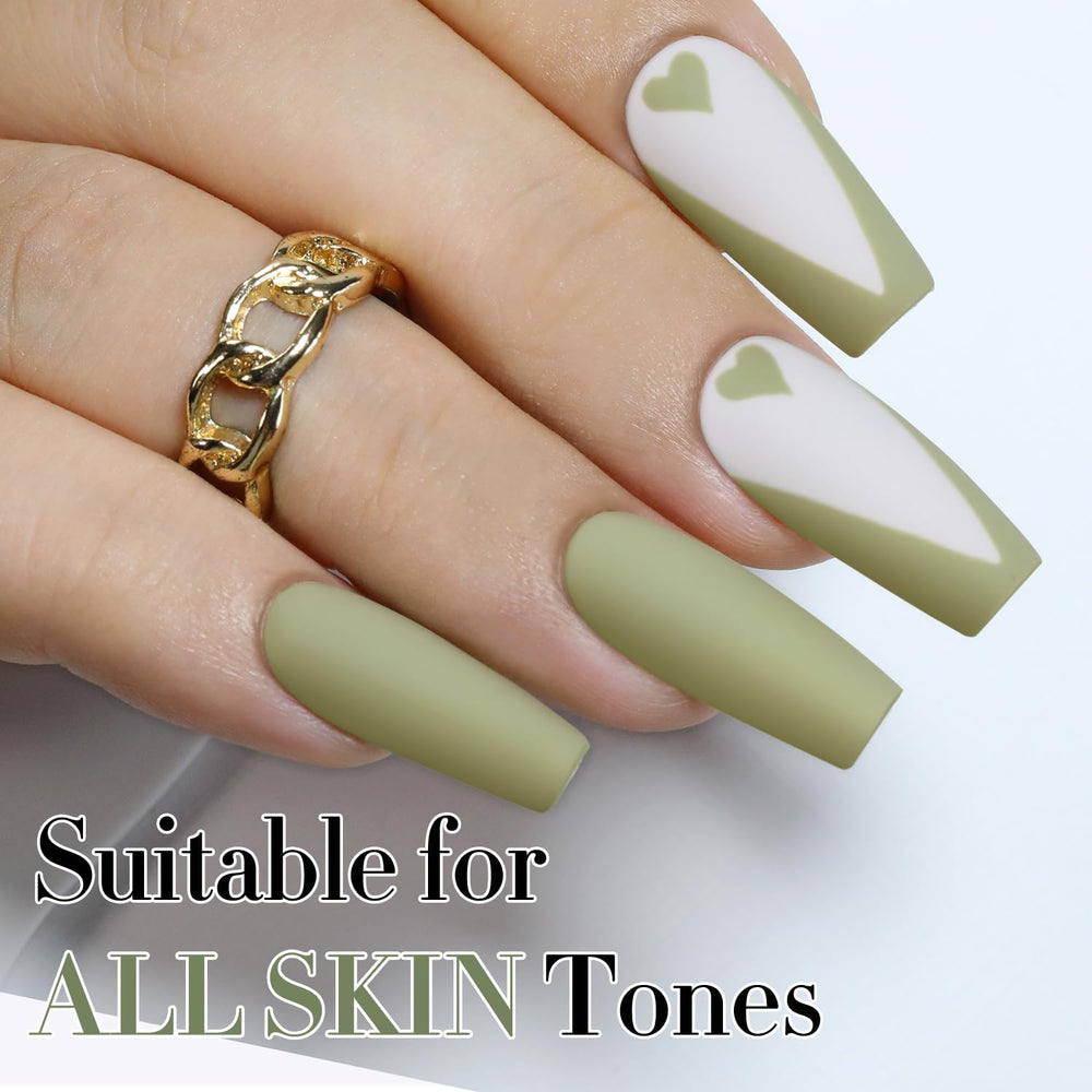 Base coat preparation with Sage Green gel for smooth application