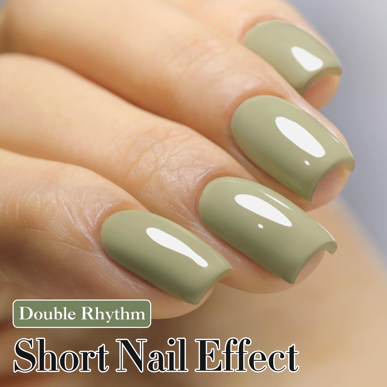 Sage Green gel swatches showing a pure sheer finish
