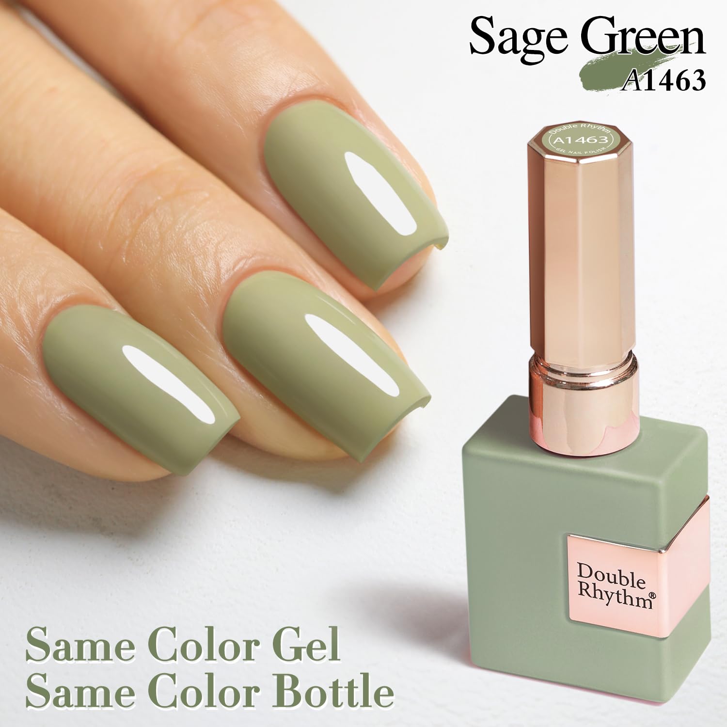 Top coat seals Sage Green gel for long-lasting shine