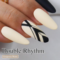 Double Rhythm same color same bottle gel polish highlights a uniform finish in a 15ml bottle.