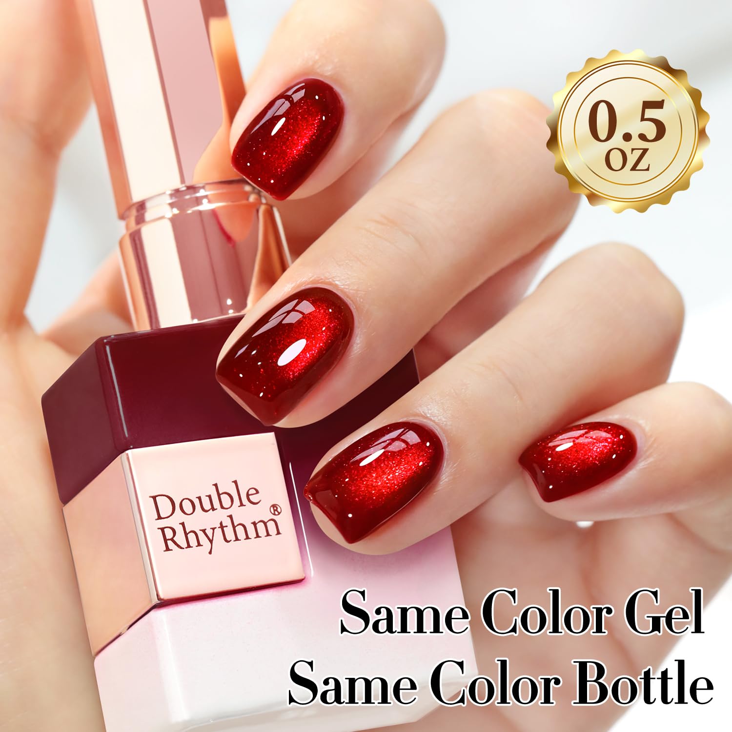 Double Rhythm shimmer close-up highlights smooth glossy finish.