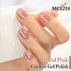 Double Rhythm translucent coral pink sheer color for natural nails.