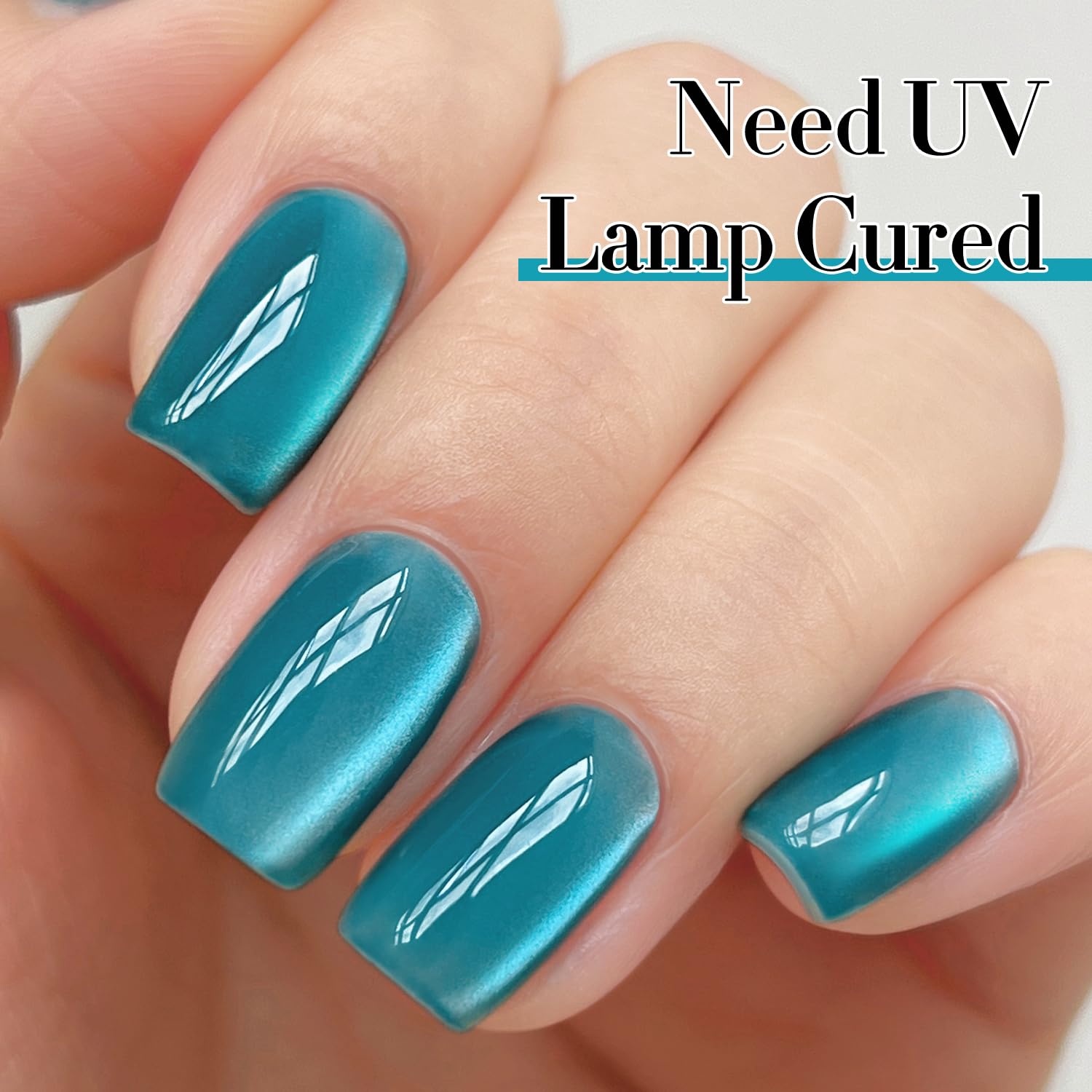 Double Rhythm translucent sheer teal gel for elegant minimalist nails