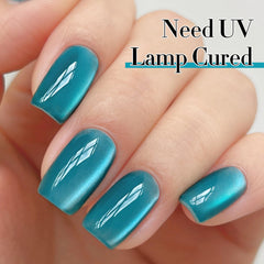 Double Rhythm translucent sheer teal gel for elegant minimalist nails