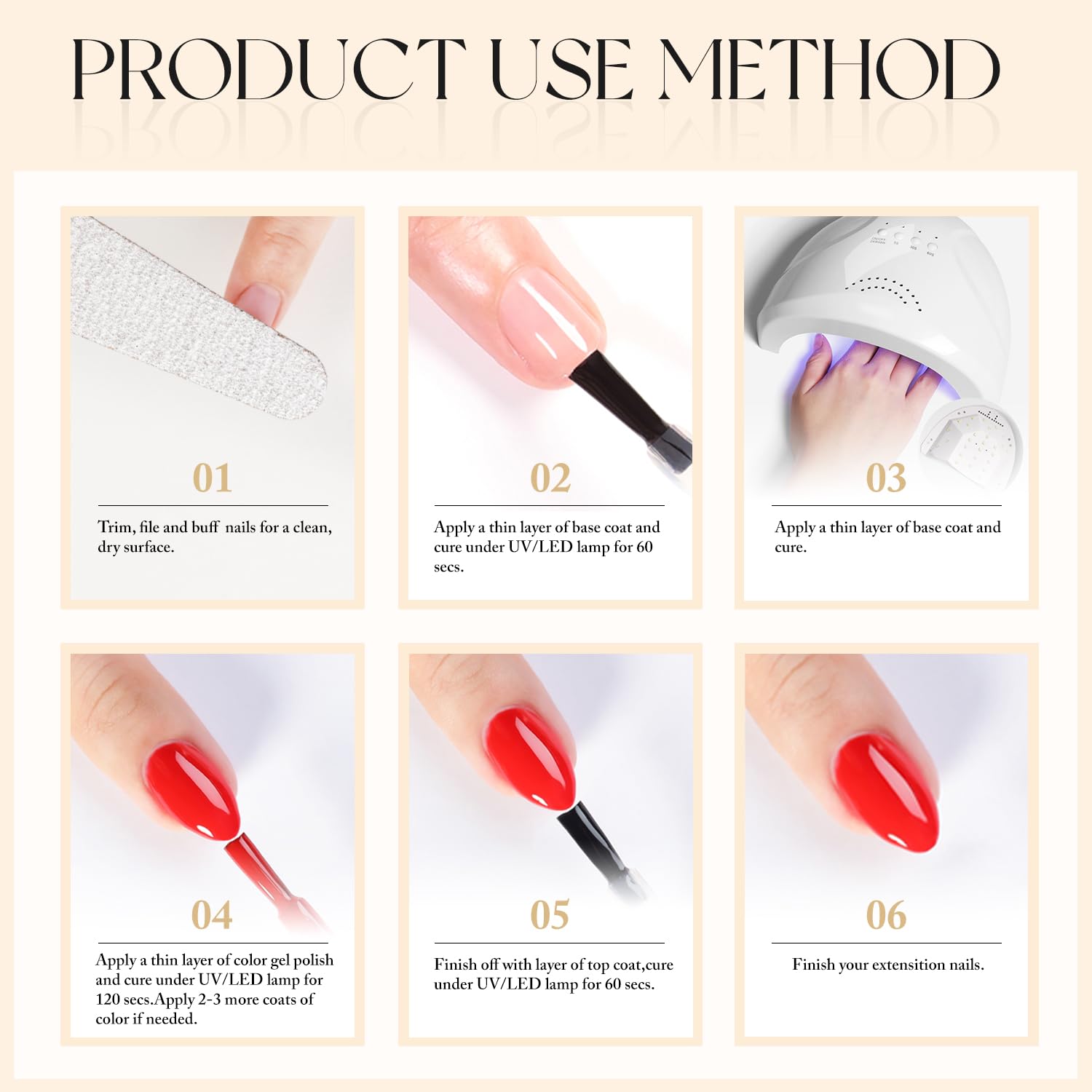 Double Rhythm cure-ready in UV or LED lamp for quick, efficient nails.