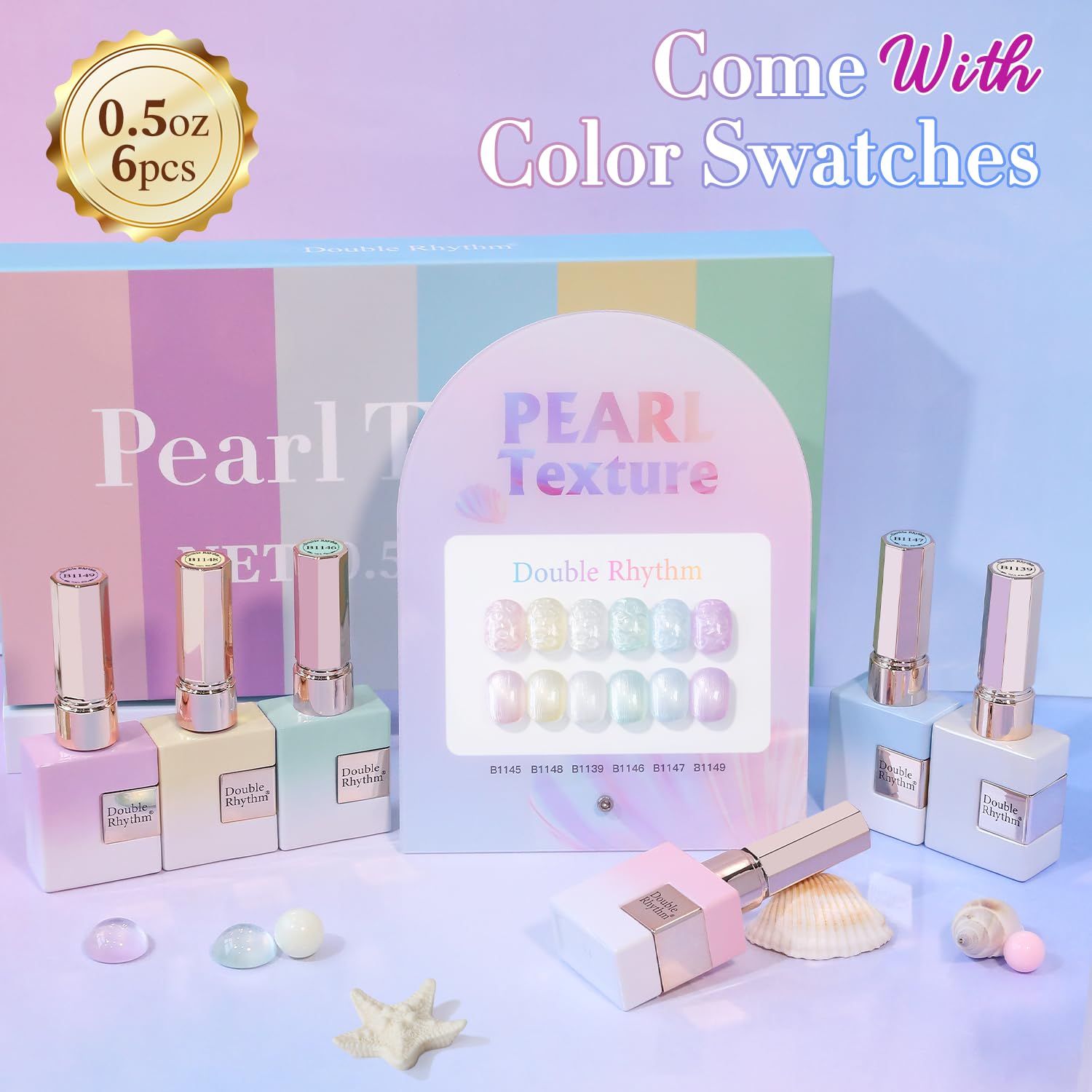 Double Rhythm White gel polish bottle in 15ml for opaque coverage.