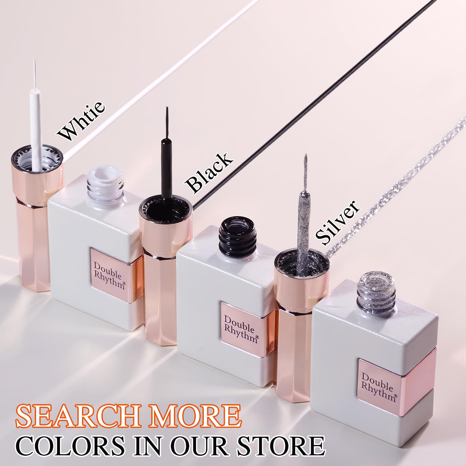 Double Rhythm White Liner Art L1006 bottle closeup highlighting base and top coat compatibility
