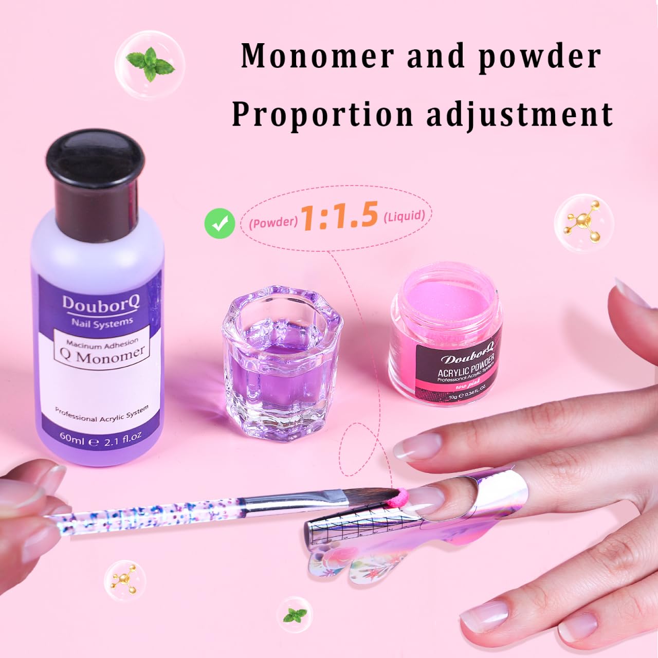 DouborQ acrylic liquid monomer for smooth sculpting and reliable adhesion