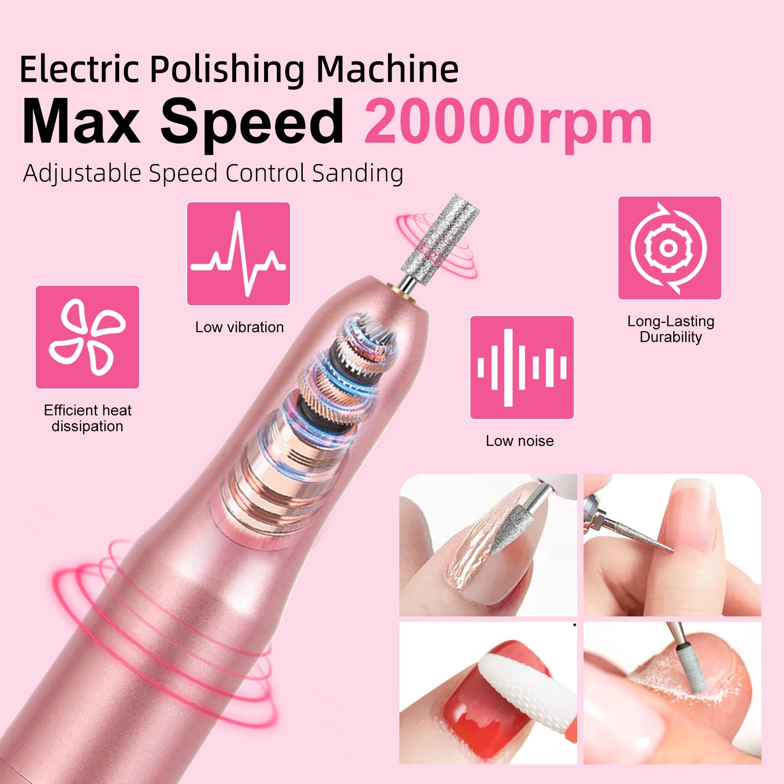 DouborQ electric nail drill for efficient shaping and cleanup at home
