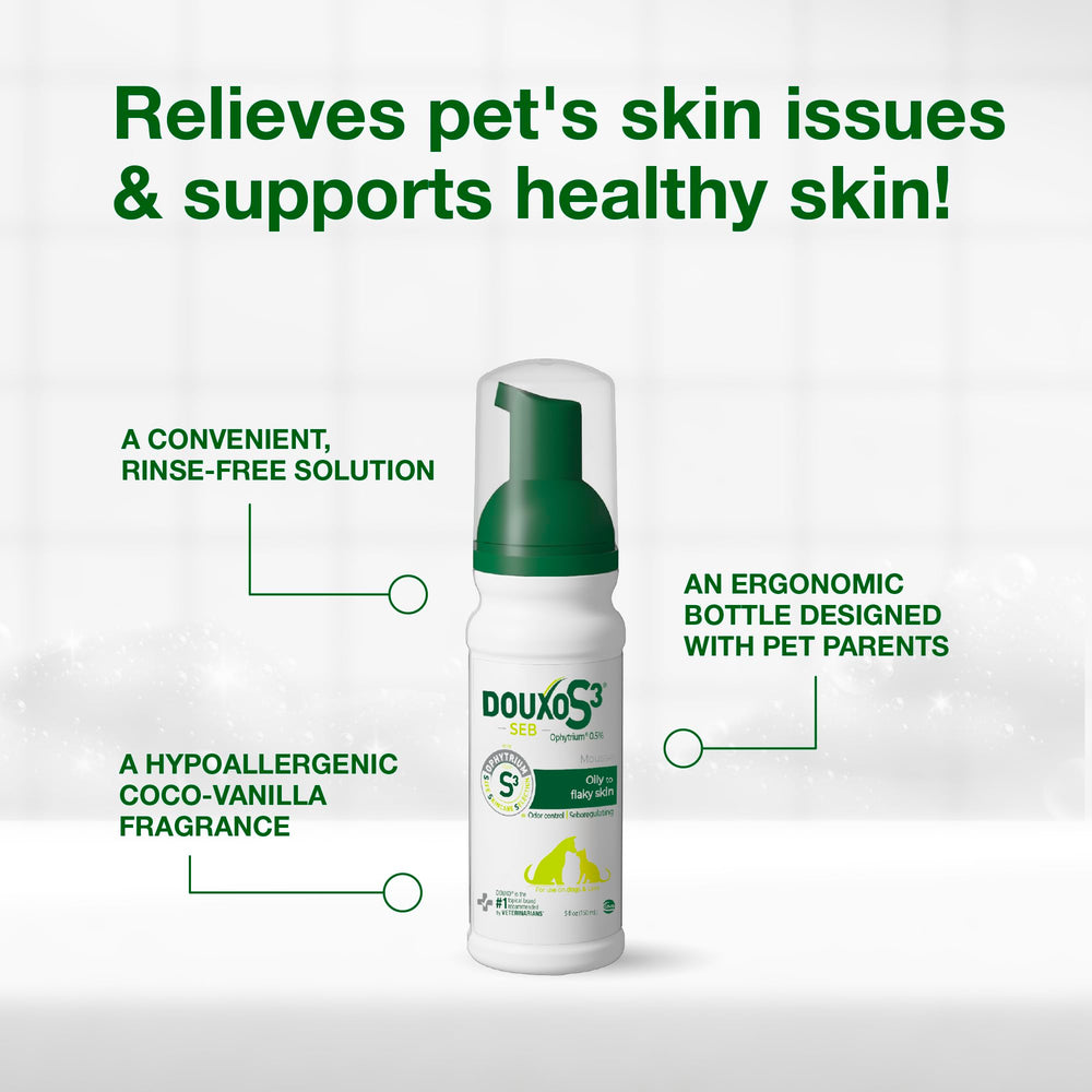 Mousse reduces dandruff and controls odors on seborrheic skin