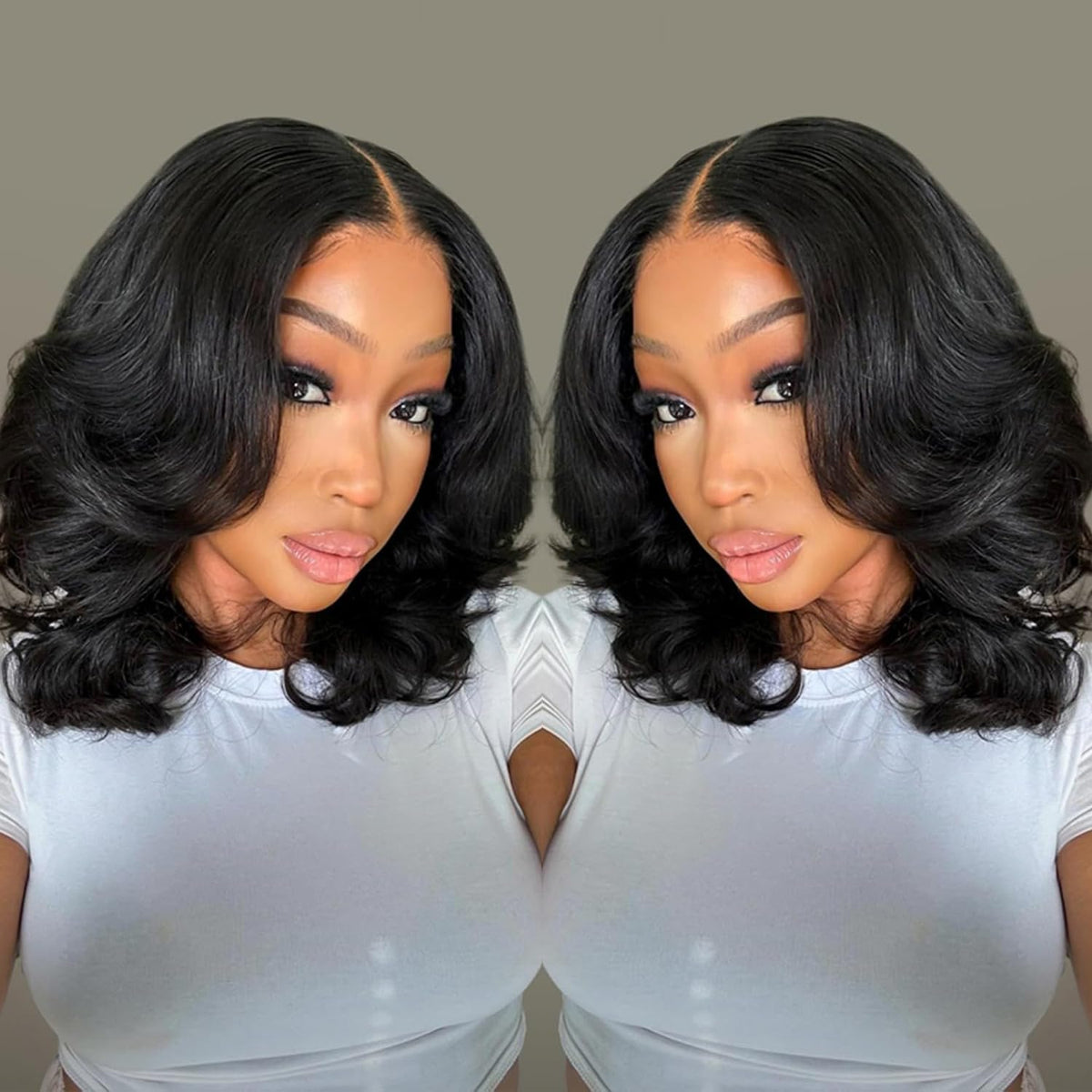 Douyin wig front view shows natural hairline and full volume.