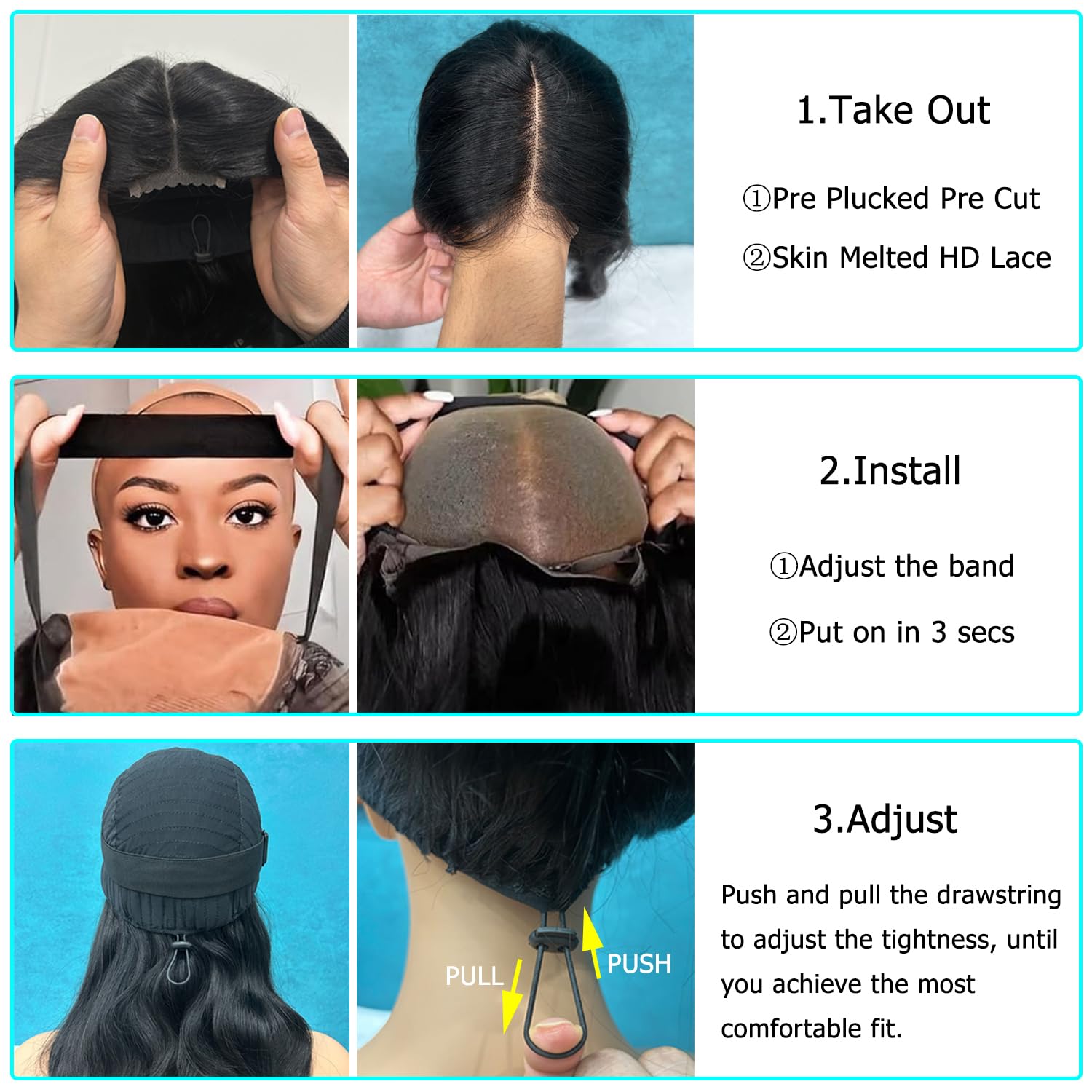 Douyin pre-plucked lace front wig for natural look and quick prep.