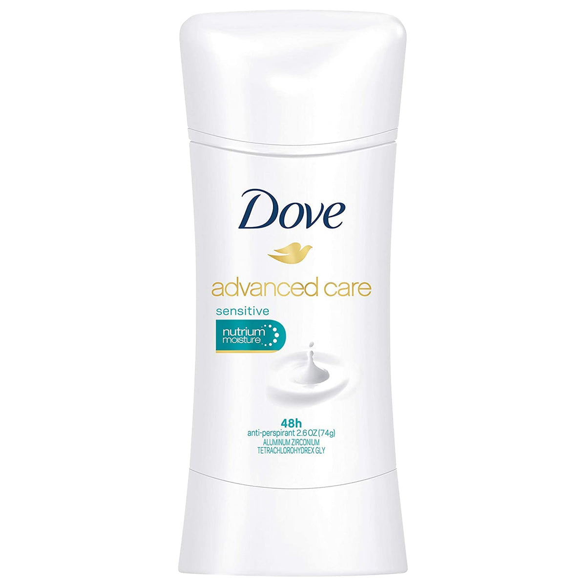 Dove Advanced Care Sensitive, envase del antitranspirante, protección diaria para piel sensible