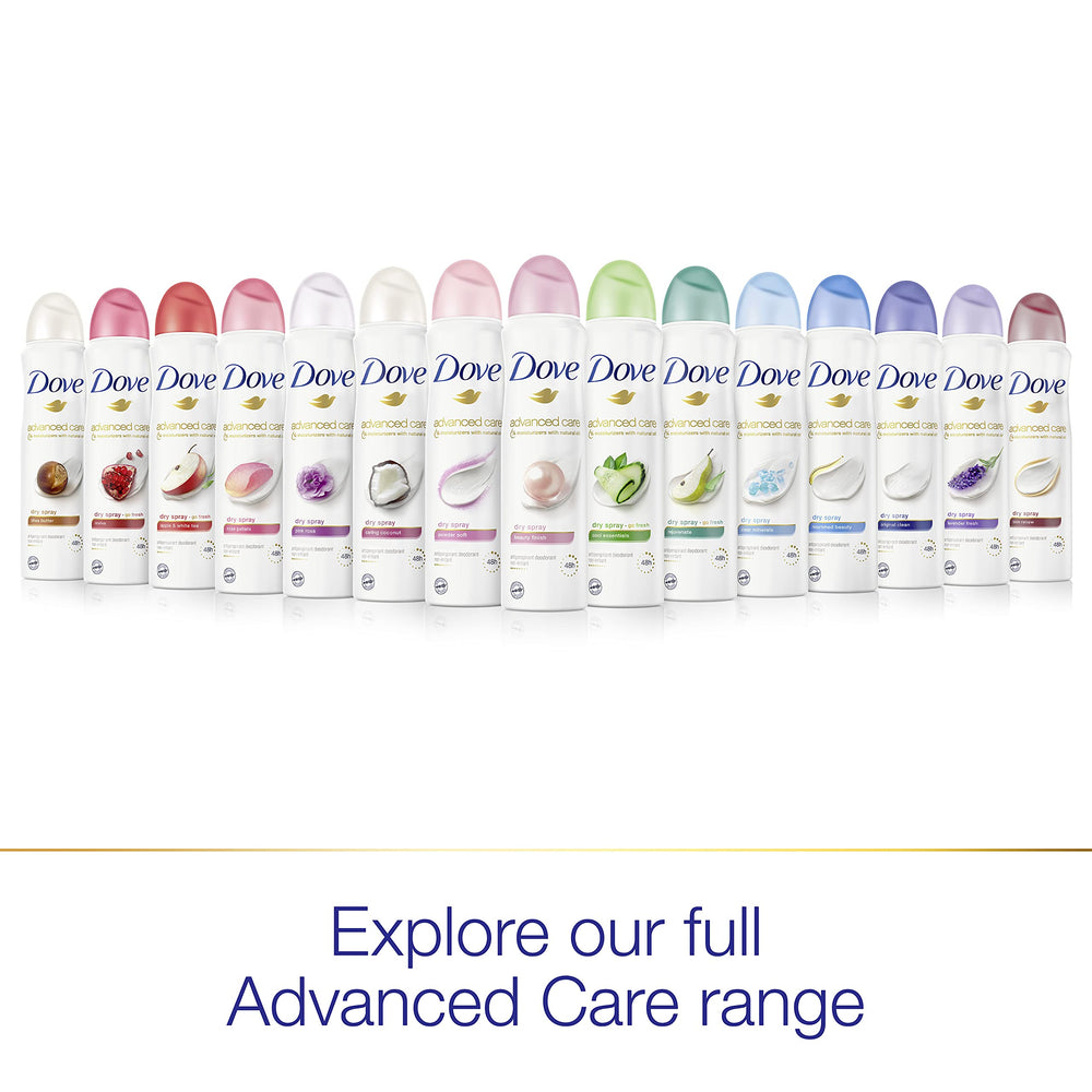Dove Advanced Care Caring Coconut dry spray soft underarms shown after use.