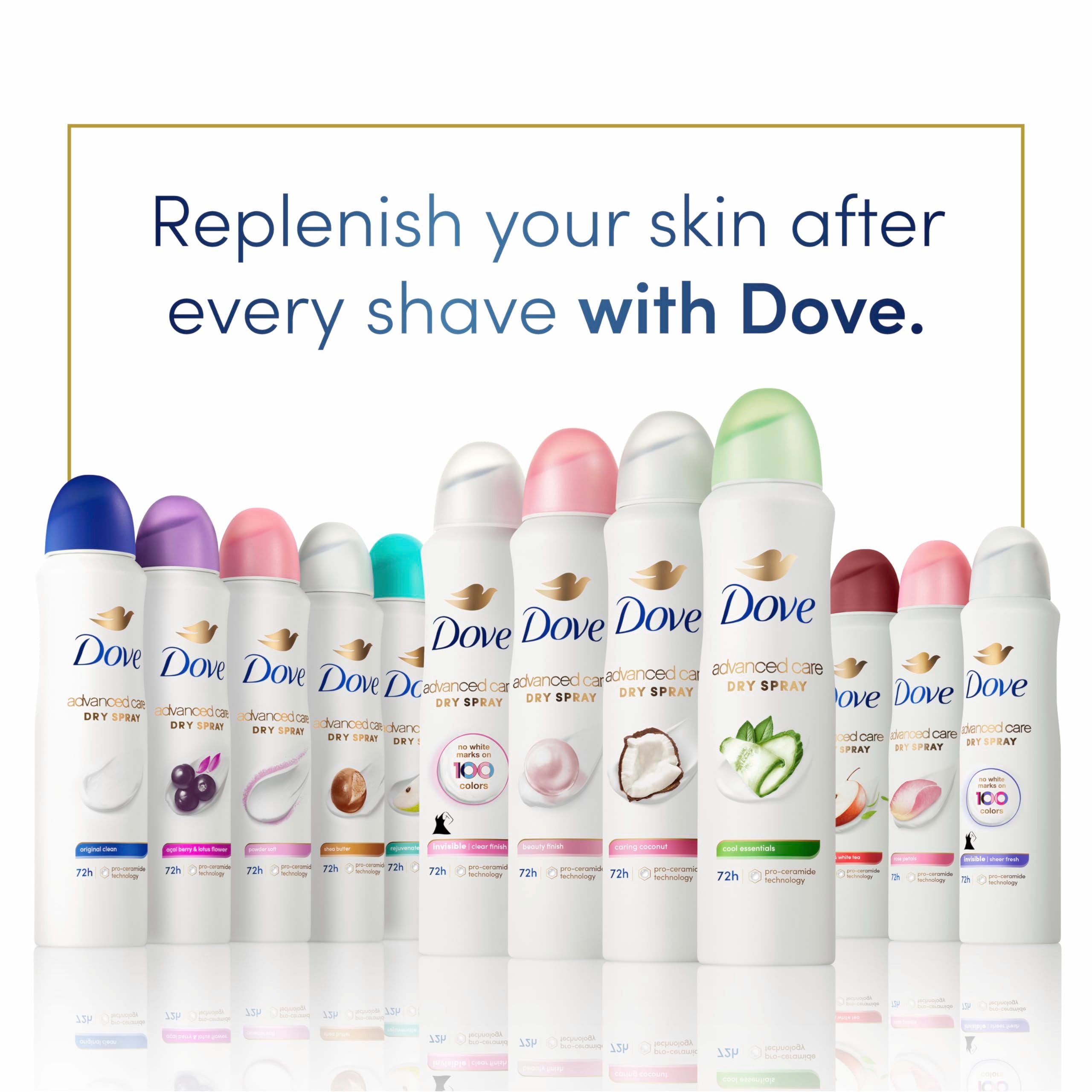 Dove Advanced Care cuidado diario para axilas con sensación suave.