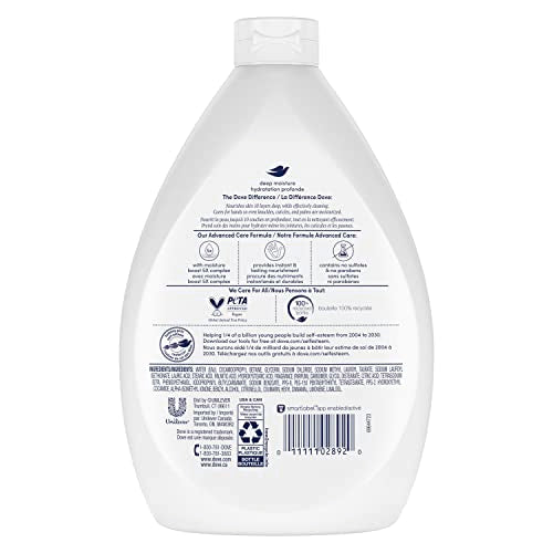 Dove Advanced Care Deep Moisture pump bottle for easy dispensing.