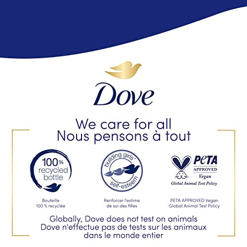 Envase de plástico reciclado 100% de Dove Cuidado Avanzado.