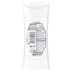 Dove Advanced Care peach and chamomile deodorant being applied to underarm.