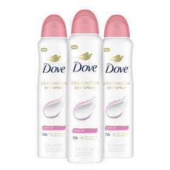 Dove Advanced Care Powder Soft spray pack shot highlighting design and comforting scent