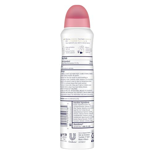 Dove Advanced Care Powder Soft spray underarm application demonstrates even coverage for comfort