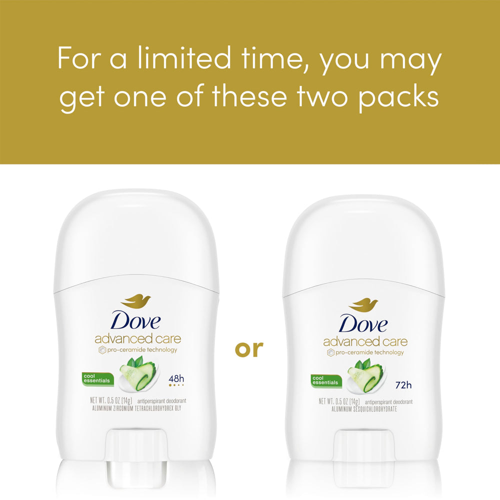Pro Ceramide Technology label on Dove Advanced Care Cool Essentials.