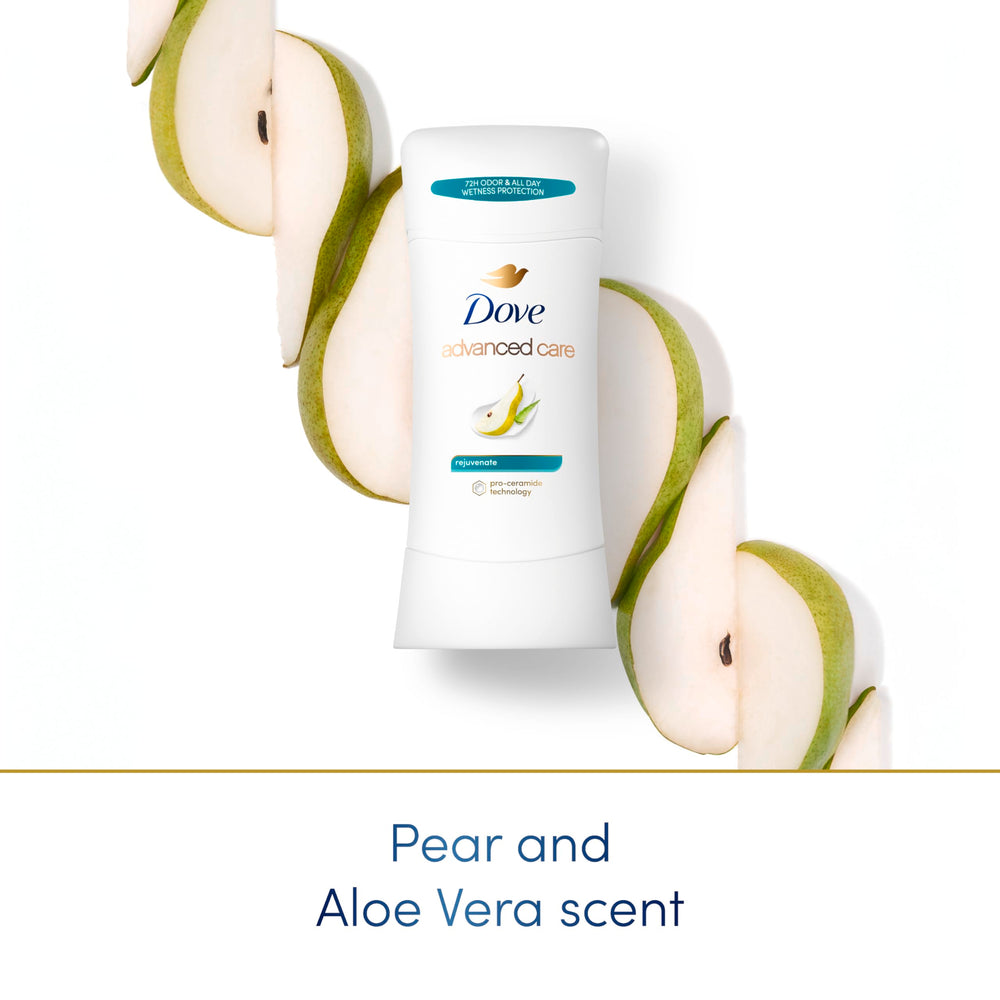 Dove Advanced Care Rejuvenate stick application demonstrates easy glide for smooth underarms