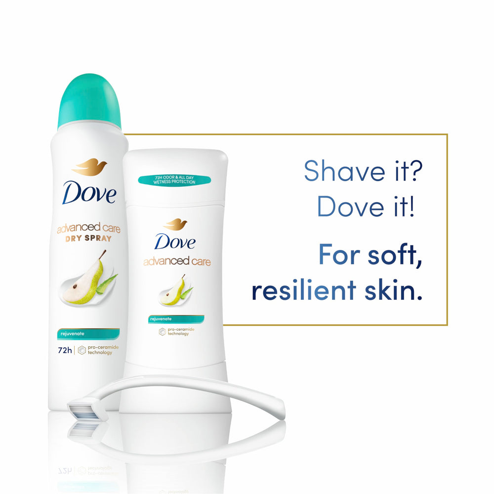 Dove Advanced Care Rejuvenate fragrance image highlights pear scent with jasmine and freesia