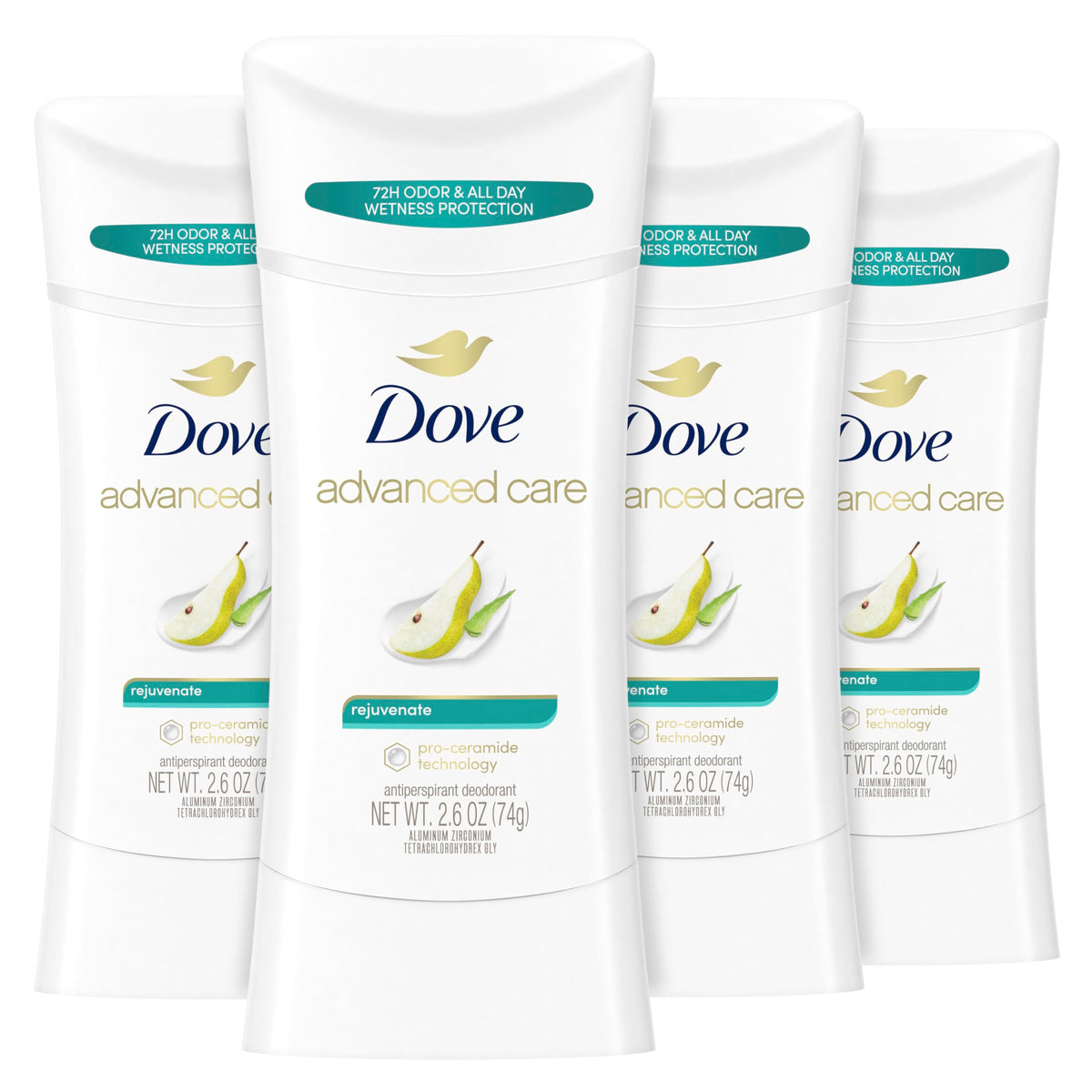 Dove Advanced Care Rejuvenate packaging highlights Pro-Ceramide technology for skin support