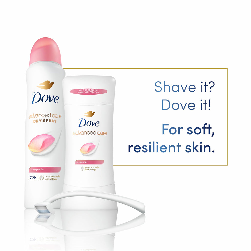 Applying Dove Rose Petals stick to underarms for quick absorption.