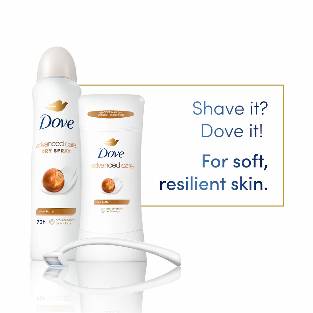 Dove Advanced Care Shea Butter fragrance close-up emphasizing vanilla and peach notes