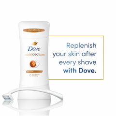 Dove Advanced Care Shea Butter Pro Ceramide label close-up communicating barrier care